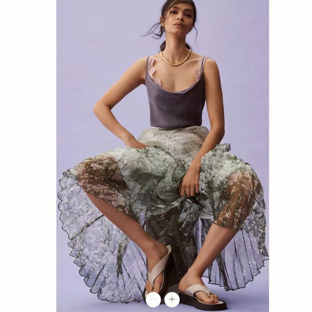HTF Anthropologie Maeve Pleated Maxi Skirt - Picture 5 of 9
